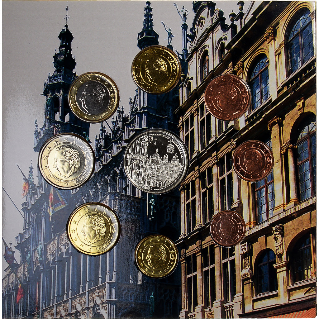 Belgija,
1 cent do 2 evra,
Bruxelles - Grand'Place