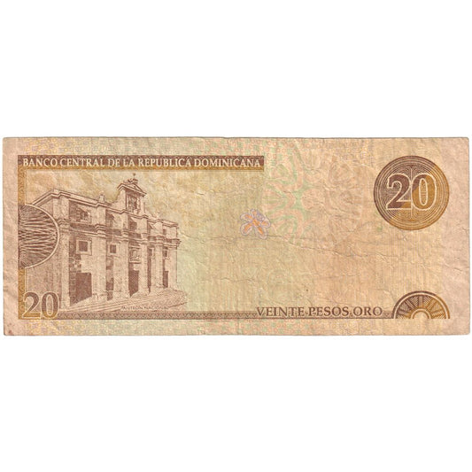Dominikanska republika,
20 pesos oro,
2000