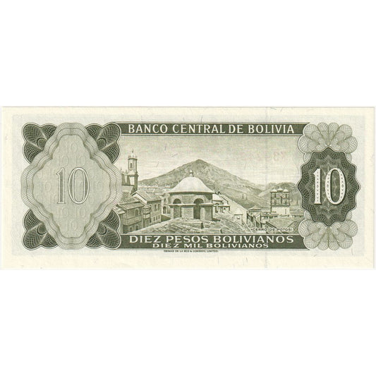 Bolivija,
10 bolivijskih pesosov,
1962