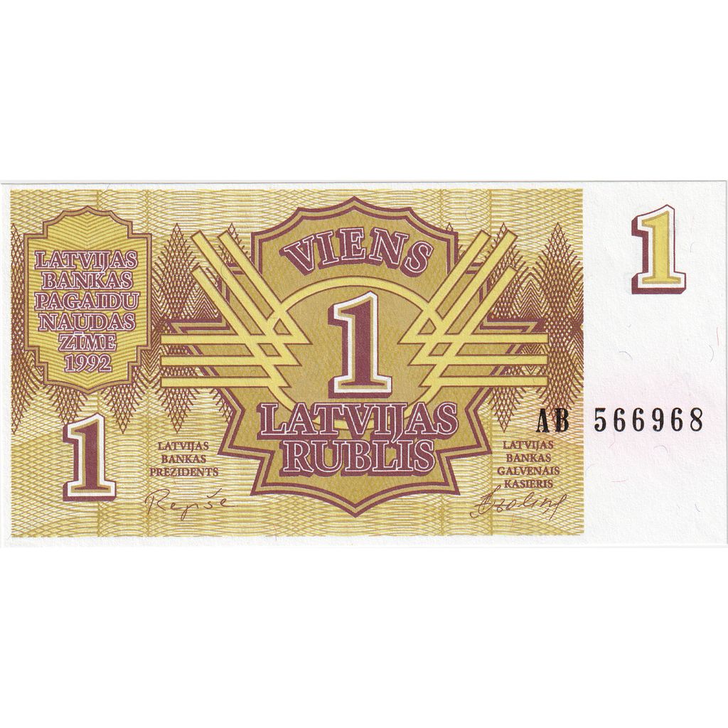 Latvija,
1 rubelj,
1992