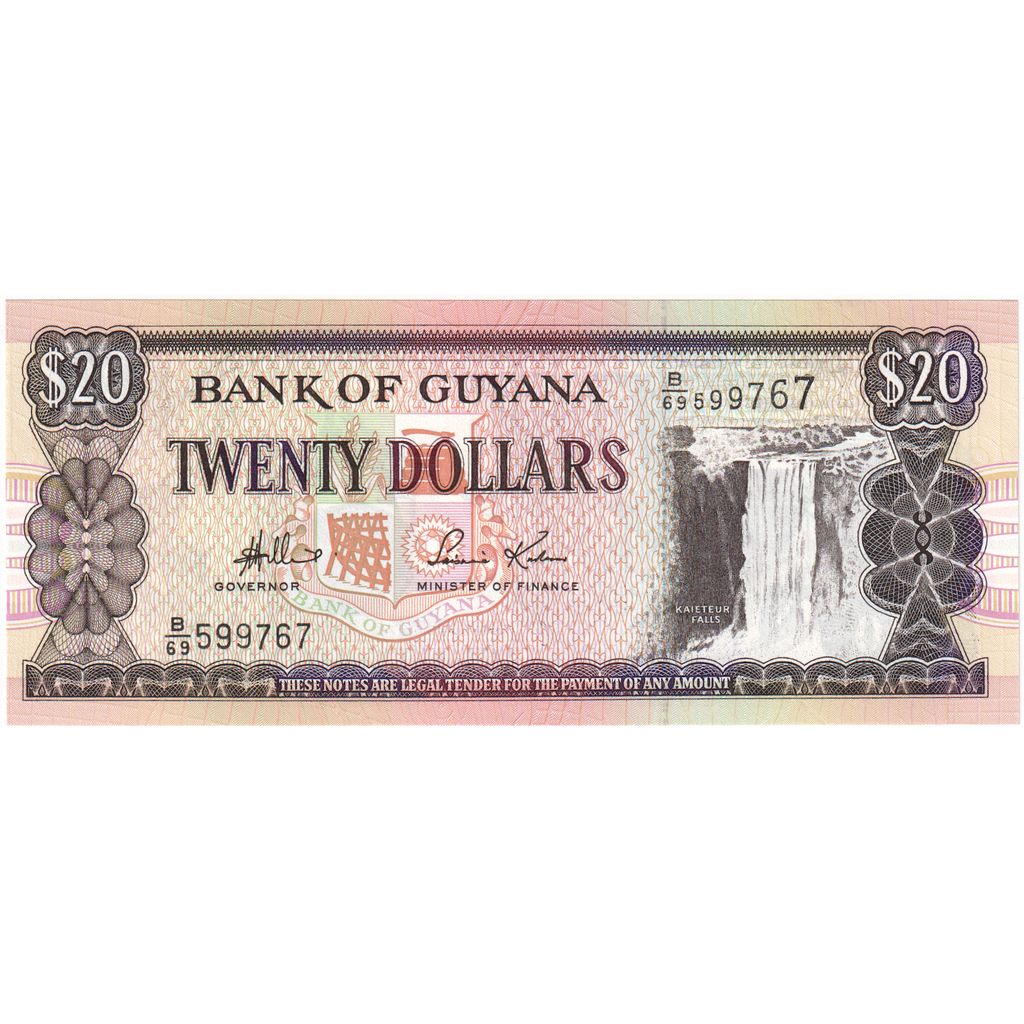 Gvajana,
20 dolarjev,
UNC (65-70)