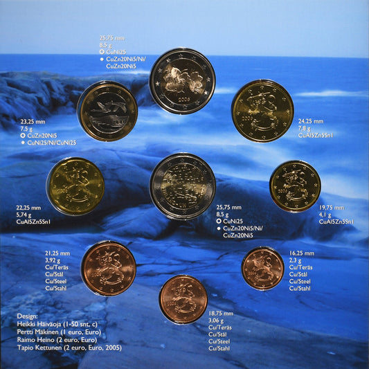 Finska,
Komplet 1 ct. - 2 evra + 2 evra,
FDC