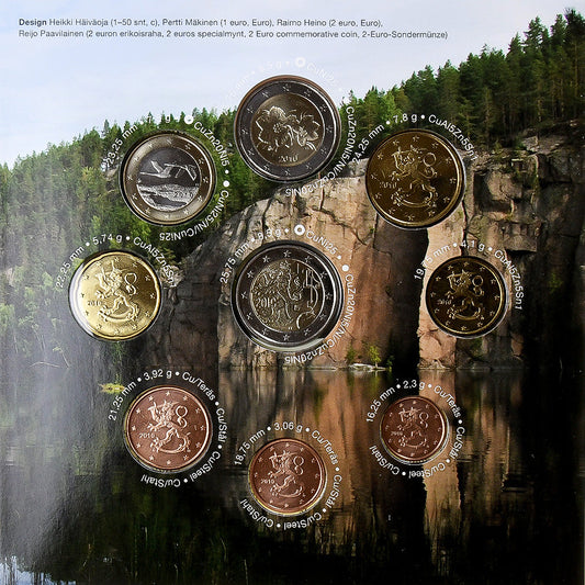 Finska,
Komplet 1 ct. - 2 evra + 2 evra,
2010
