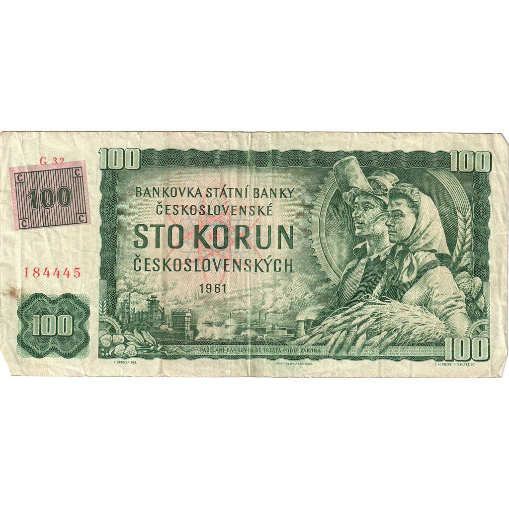 Češkoslovaška,
100 korunov,
1961