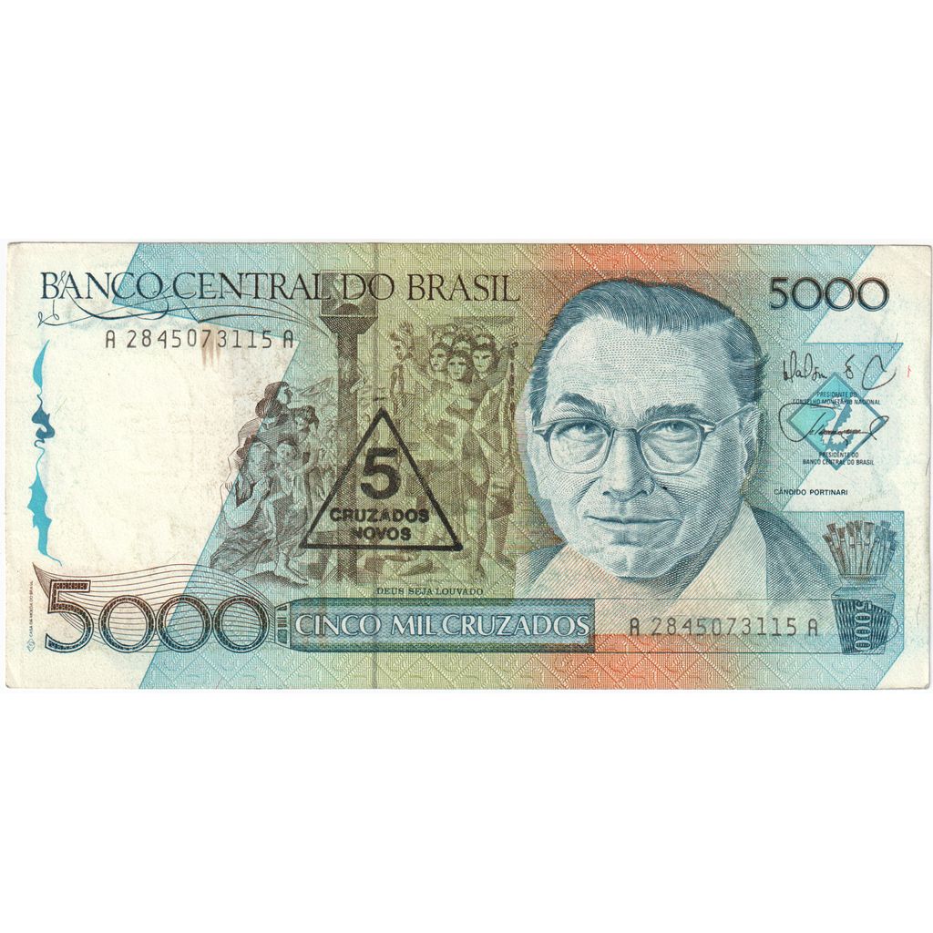 Brazilija,
5 Cruzados Novos na 5000 Cruzados,
EF (40-45)