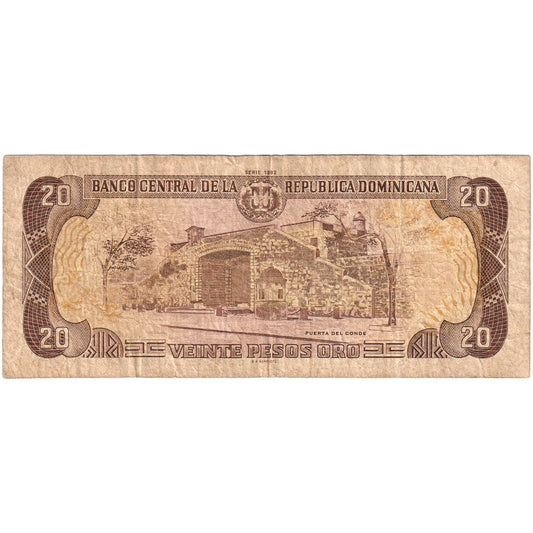 Dominikanska republika,
20 pesos oro,
1990