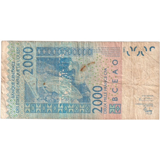 Zahodnoafriške države,
2000 frankov,
VF (30-35)