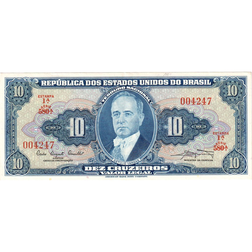 Brazilija,
10 Cruzeirov,
UNC (63)