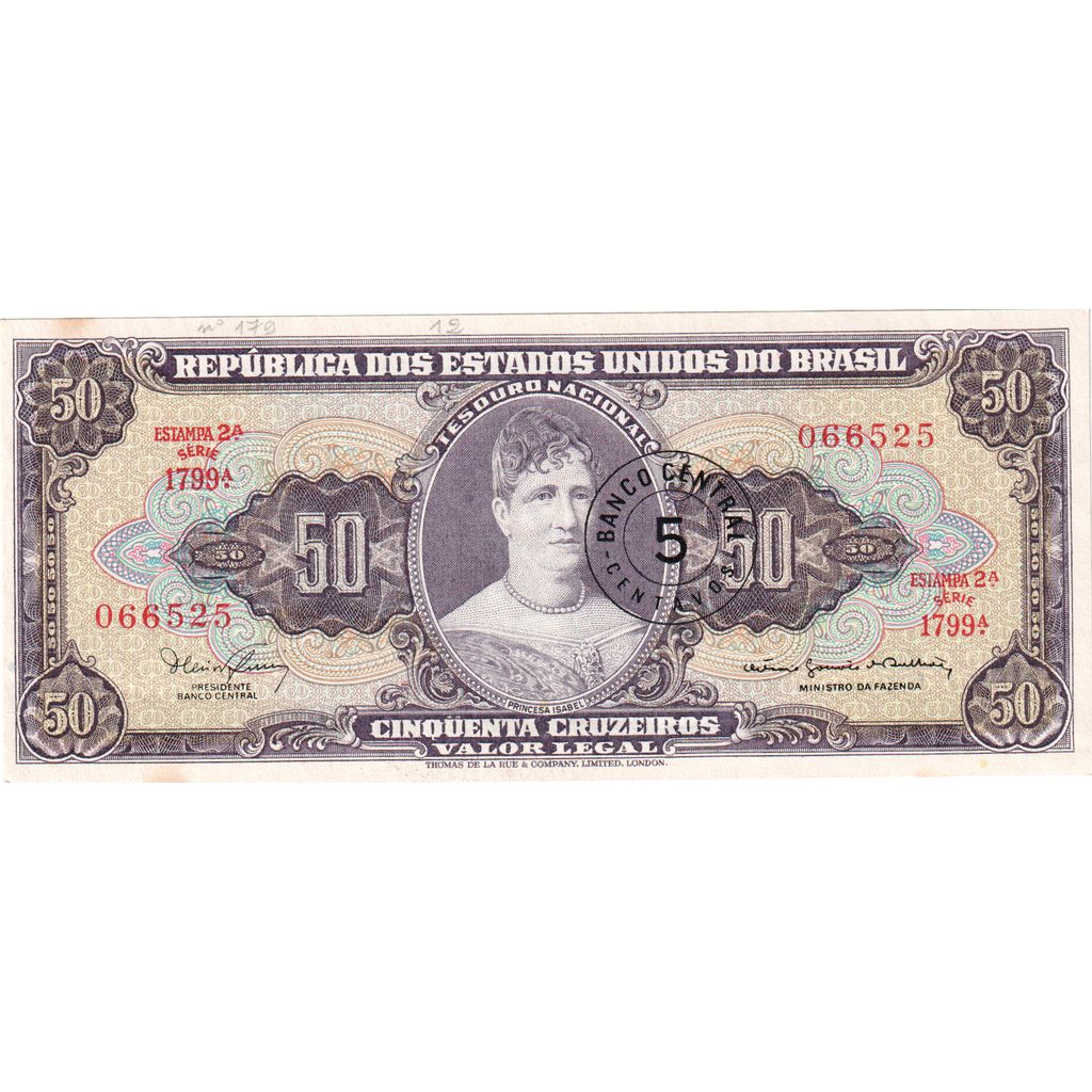 Brazilija,
5 centavosov na 50 cruzeirosov,
UNC (65-70)