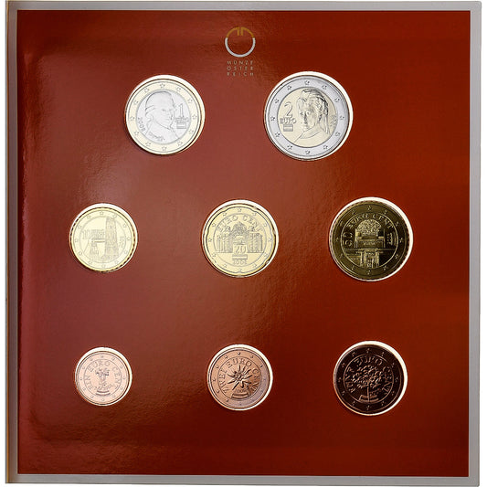 Avstrija,
Komplet 1 ct. - 2 evra,
serija FDC