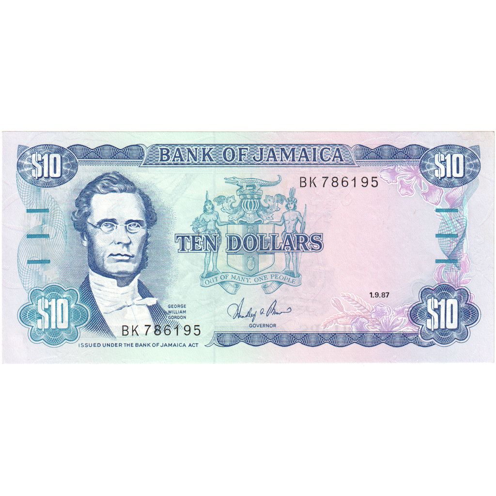 Jamajka,
10 dolarjev,
1987-09-01