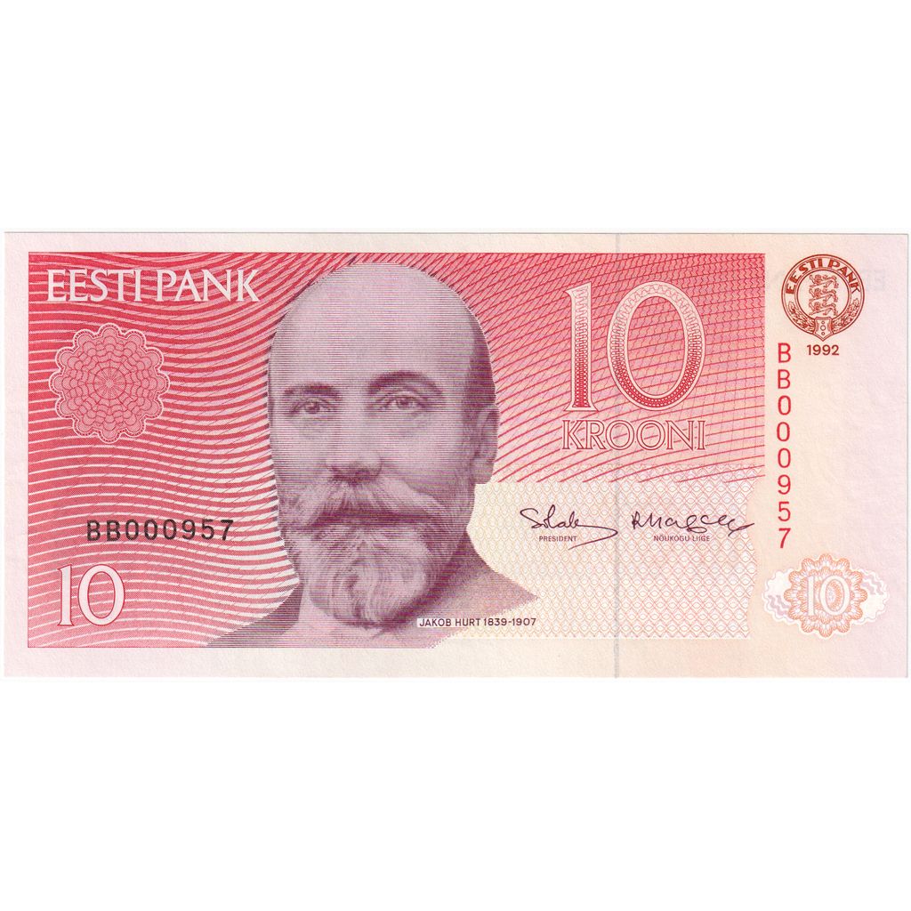 Estonija,
10 kron,
1992