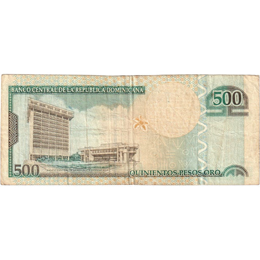 Dominikanska republika,
500 pesos oro,
VF (20-25)
