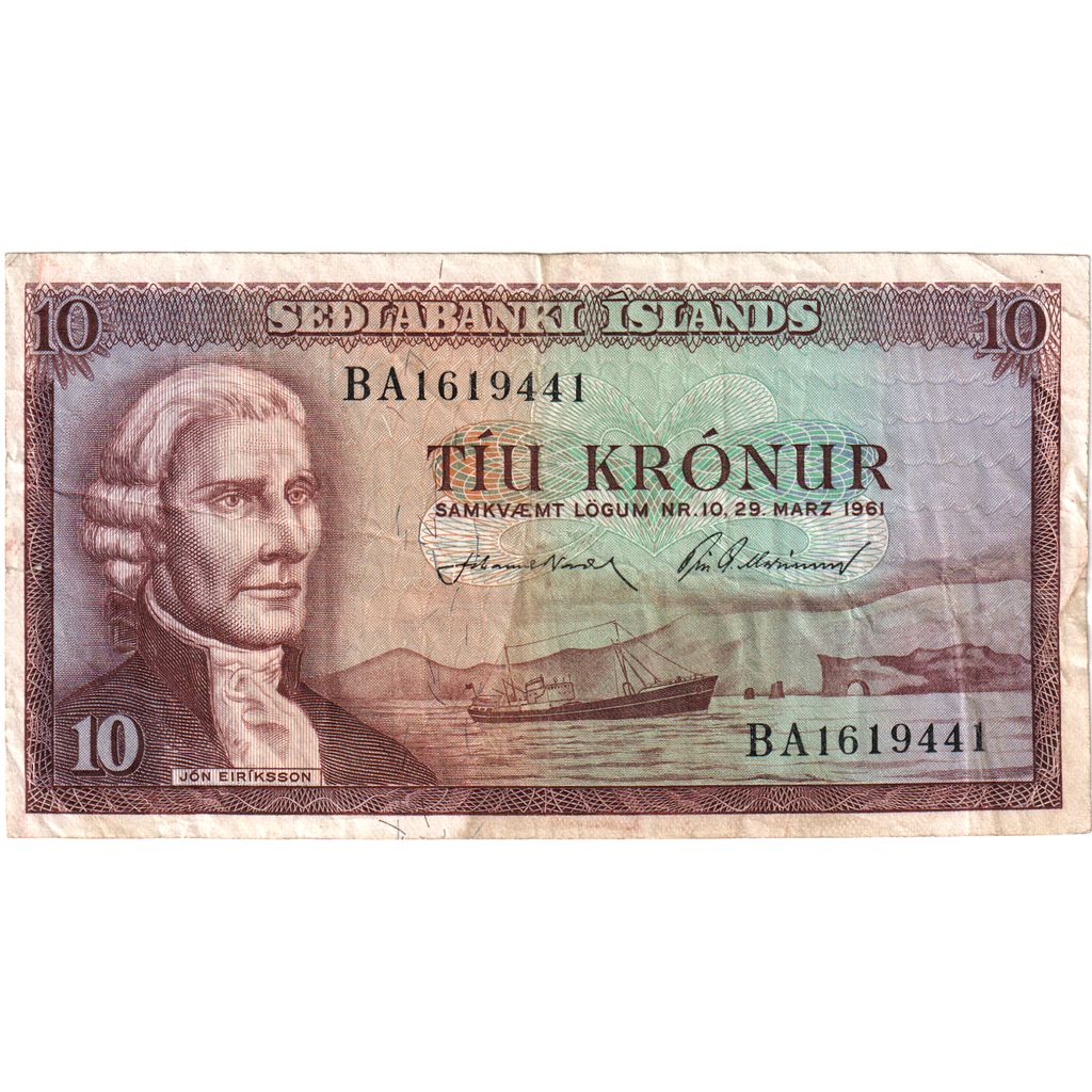 Islandija,
10 kron,
1961-03-29