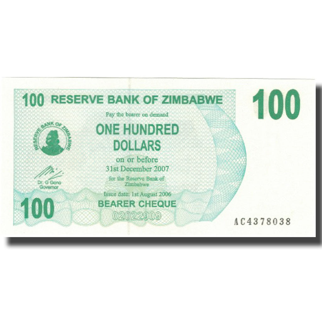 bankovec,
Zimbabve,
100 dolarjev