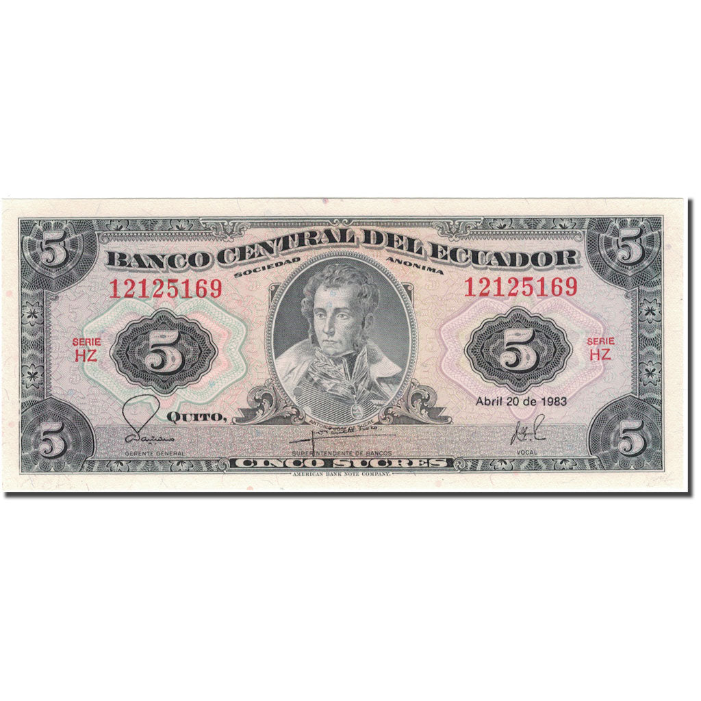 bankovec,
Ekvador,
5 Sucres