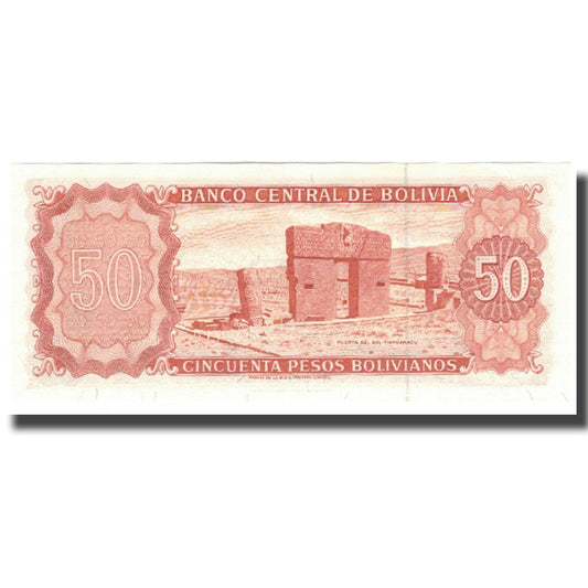 bankovec,
Bolivija,
50 bolivijskih pesosov