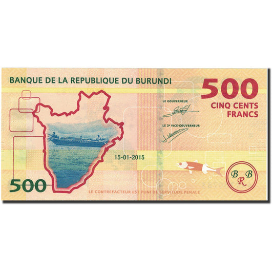 bankovec,
Burundi,
500 frankov