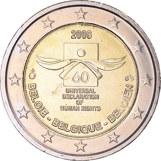 Belgija, 
  
  2 evra, 
  
  60 ans de la déclaration universelle des droits de l'homme