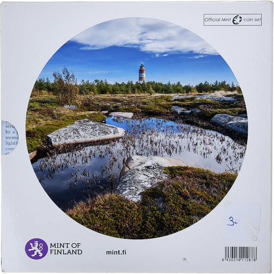 Finska, 
  
  Komplet 1 ct. - 2 evra + žeton, 
  
  Svetilnik Isokari