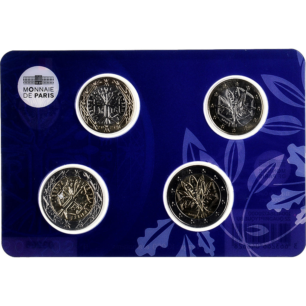 Francija, 
  
  1€ in 2€ x 2, 
  
  20 Ans de l'Euro