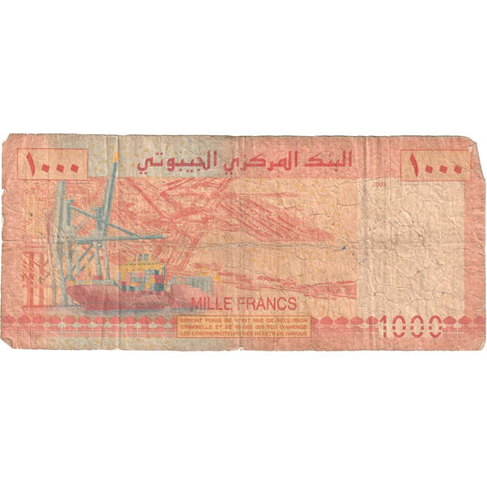 Džibuti, 
  
  1000 frankov, 
  
  VF (20-25)