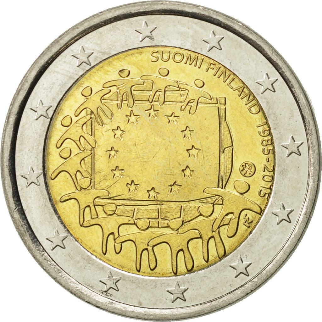 Finska, 
  
  2 evra, 
  
  Drapeau européen